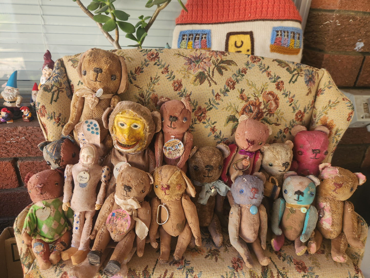 Raggy Monkey, face sculptured from a mould I cast and painted